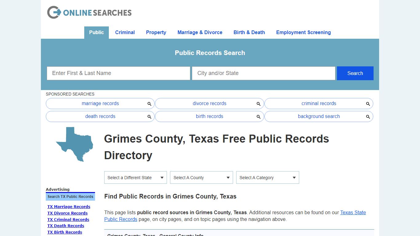 Grimes County, Texas Public Records Directory